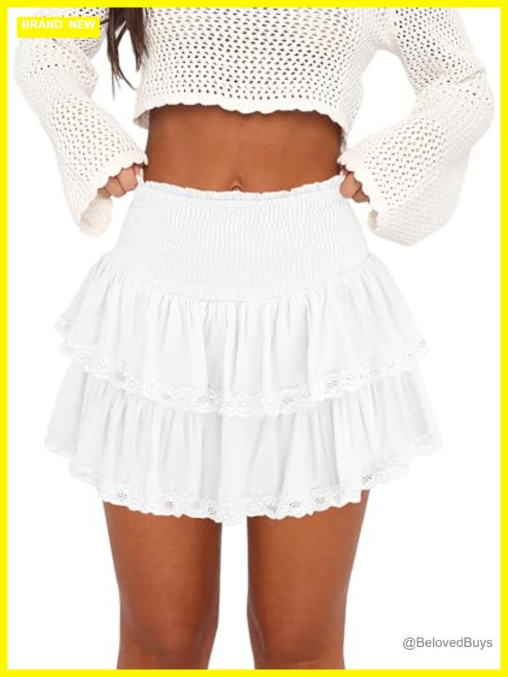 High Waist Ruffle Mini Skort with Built-in Shorts for Tennis Golf